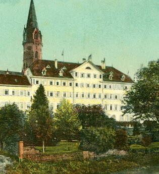 Historische Ansicht des Pücklerschen Schlosses in Gaildorf, 1911. | © Stadtarchiv Gaildorf